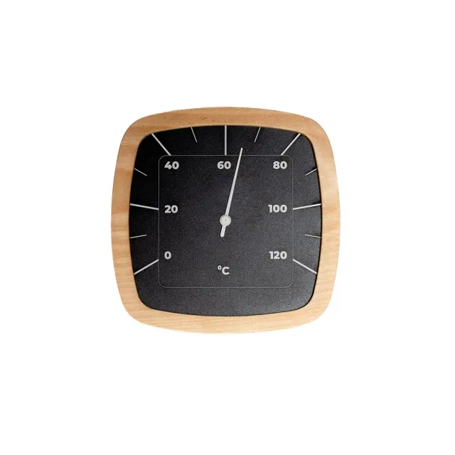 Narvi Black Thermometer Aluminium Birke