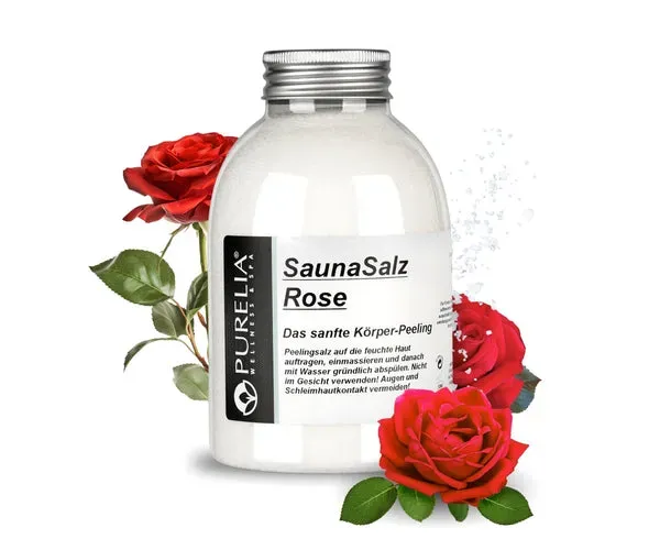 PURELIA Rose Peelingsalz Saunasalz feinkörnig