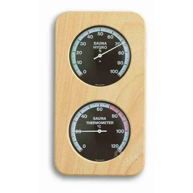 PURELIA Saunathermometer Hygrometer Holz analog 240 mm
