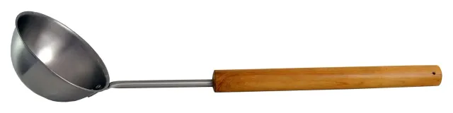 Nikkarien Saunia Aufgusskelle 45 cm Edelstahl Teakgriff