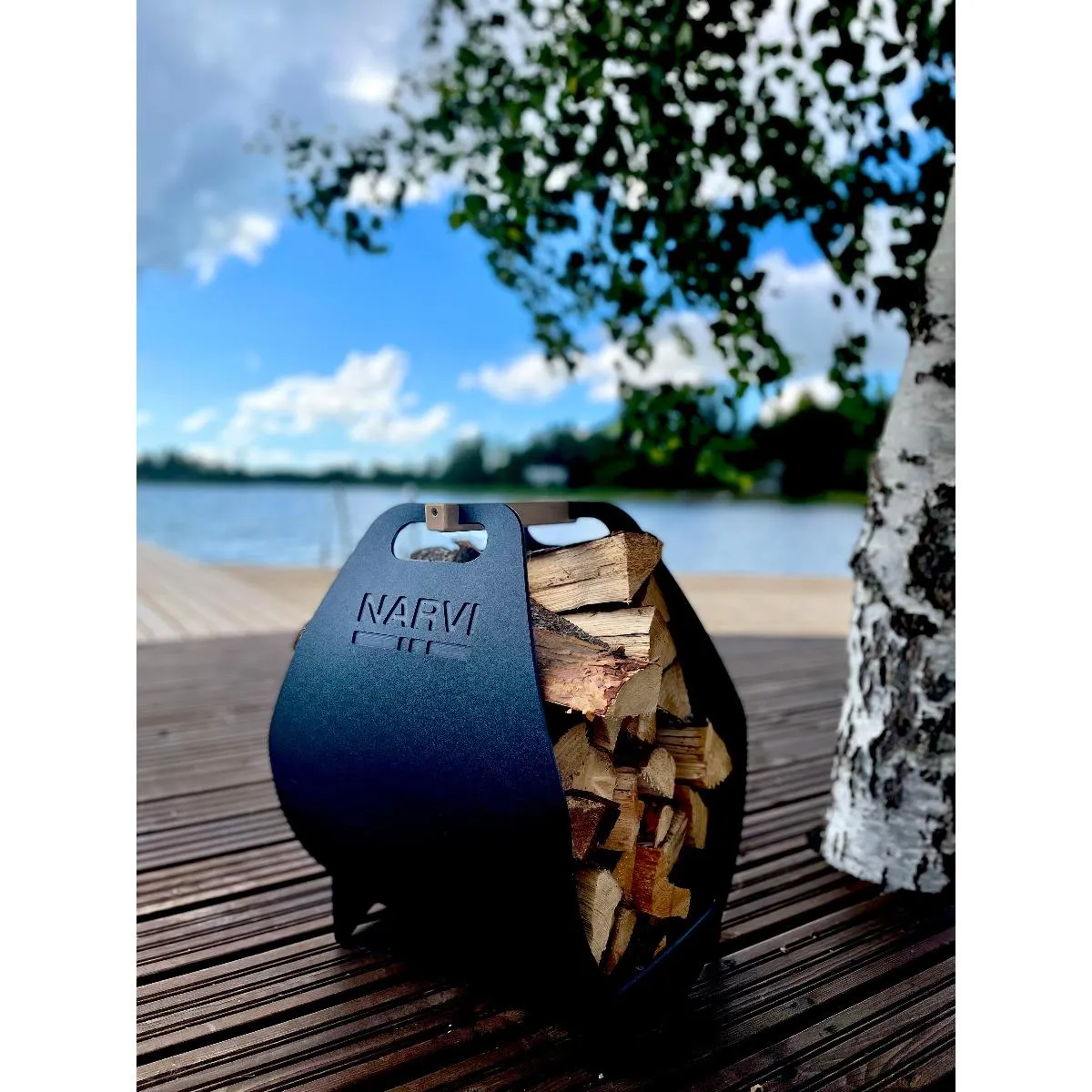 Narvi Black Holzkorb Sauna-Zubehör