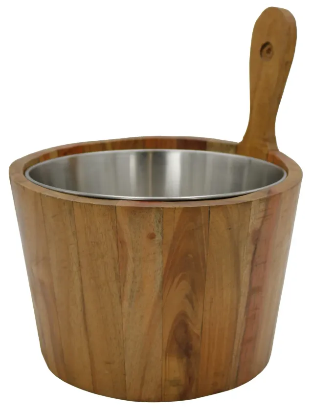 Nikkarien Saunia Saunabowl Saunaeimer 4 L Teak Edelstahl