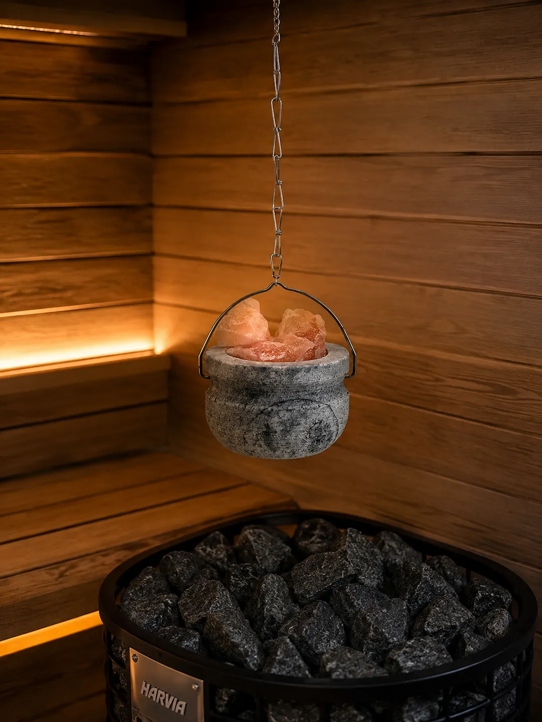 Nikkarien Saunia Salzschale Speckstein mit Himalayasalz 50 g