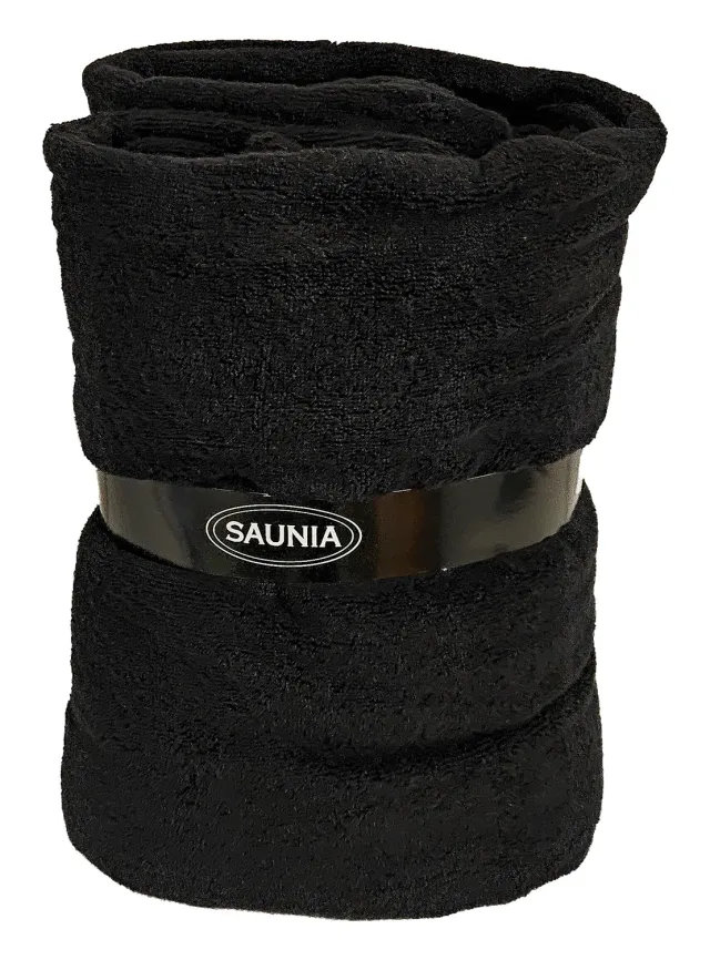 Nikkarien Saunia Badetuch 70x150 cm Schwarz Leinen-Frottee