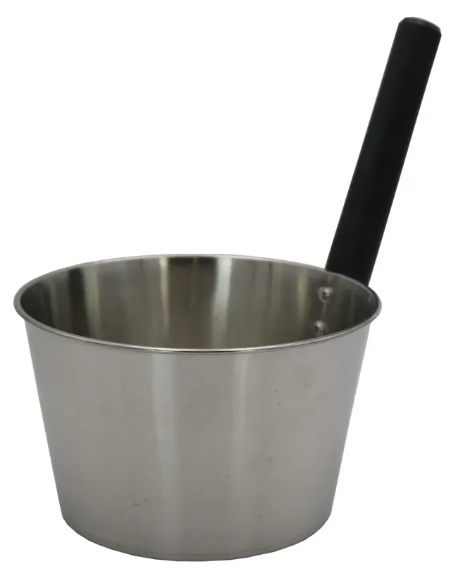 Nikkarien Saunaschale 4 l Edelstahl schwarzer Holzgriff
