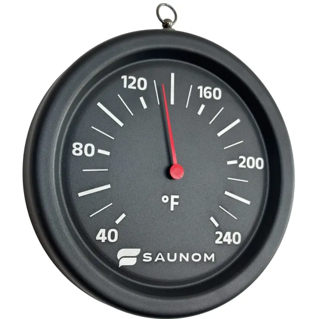 SAUNOM Valo Rounded Thermometer Saunathermometer Aluminium
