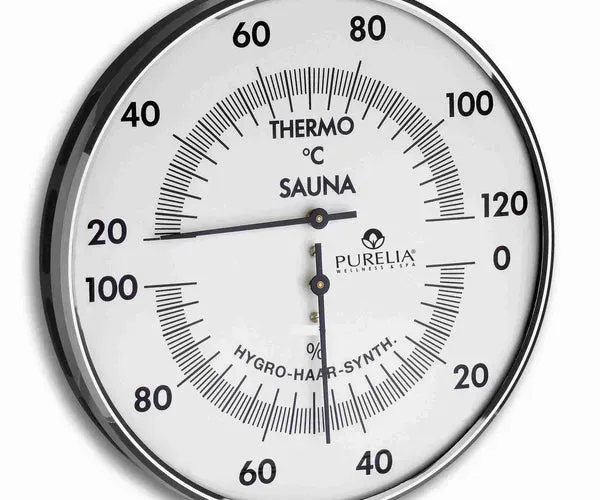 PURELIA Saunathermometer Hygrometer rund analog
